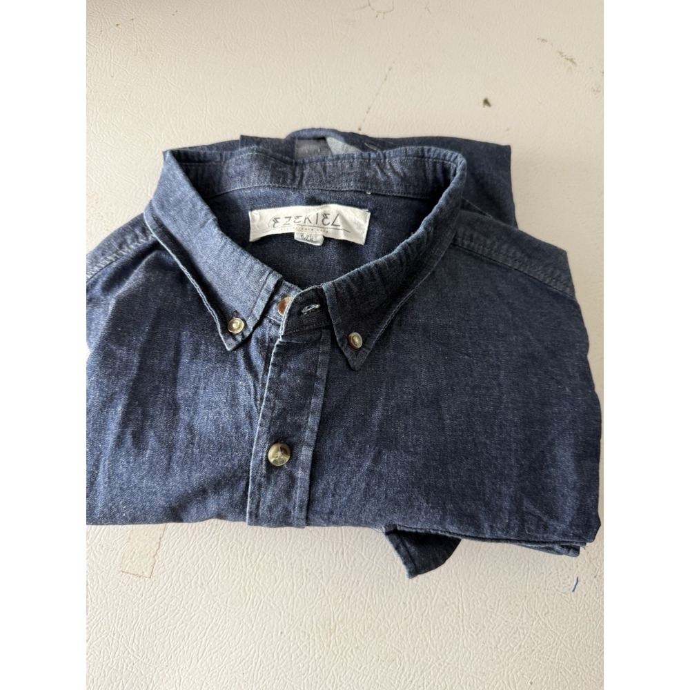 Ezekiel Shirt Mens XL Dress Blue Solid Long Sleeve Button Up Collared Pocket